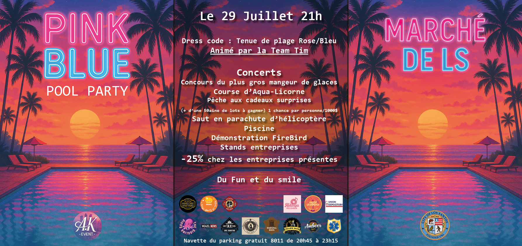 Pink Blue Pool Party X Marché de LS
